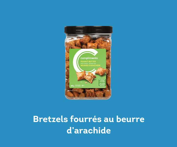 bretzels fourrés au beurre d’arachide dans un pot transparent