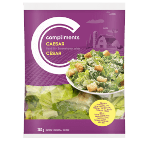 Purple package of Compliments Caesar Salad Kit