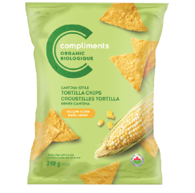 Green Package of Compliments Organic Cantina-Style Tortilla Chips